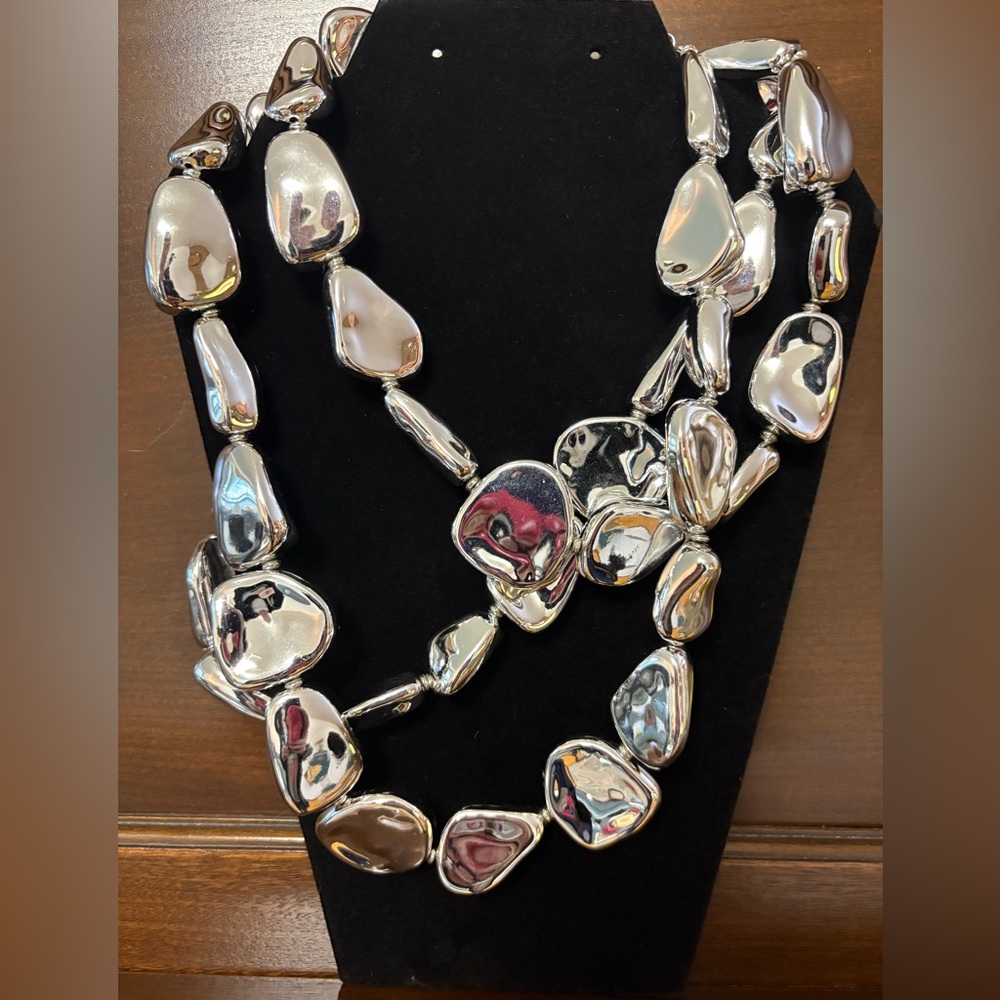 Chico’s Silver Chunky Statement Necklace